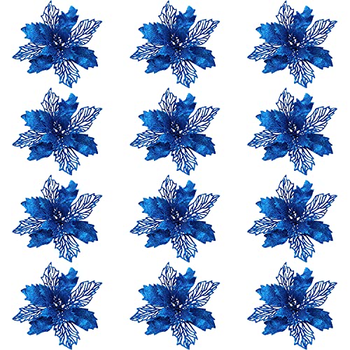 Petalum 12 Stück Glitzer Künstliche Blumen 14cm Weihnachtsblumen Weihnachtsbaum Deko Weihnachtsgirlande Christbaumschmuck für Hochzeit Neujahr Party Dekoration Type B Blau Petalum 12 Stück Glitzer Künstliche Blumen 14cm Weihnachtsblumen Weihnachtsbaum Deko Weihnachtsgirlande Christbaumschmuck für Hochzeit Neujahr Party Dekoration Type B Blau von Petalum