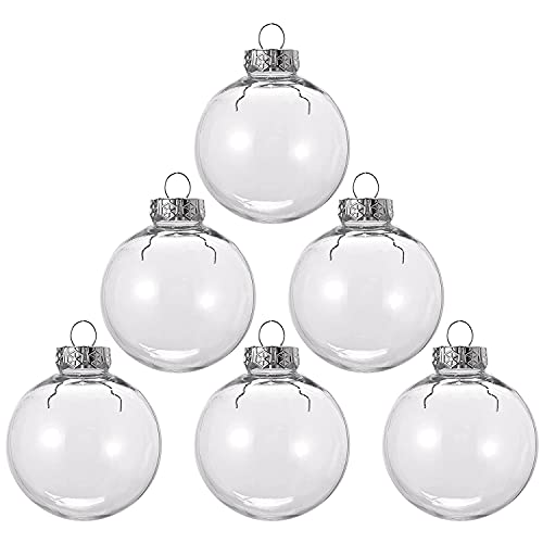 Petalum Weihnachtsdeko Kugeln transparent Set 6pcs Christmaskugeln Plastik Weihnachtskugeln zum Befüllen Weihnachtsdeko Kugeln Party Hochzeit Weihnachten Durchmesser 10cm von Petalum
