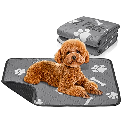 Petbank Haustier Urinunterlage, Hunde pipi matten 2er 45*60cm, Wiederverwendbare Hundetrainingspads Wasserdicht Pee Pads Hundematte Haustier Trainingsunterlagen für Welpen,Alte,oder inkontinente Hunde von Petbank