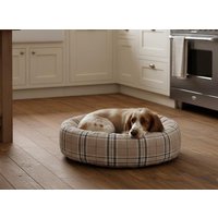 Haferflocken Kariertes Donut Hundebett Muskatnuss Oder Anthrazit von Petbedsdirect