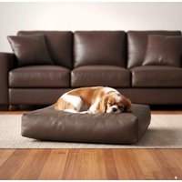 Kunstleder Hundekissen Verfügbar in Braun Oder Schwarz von Petbedsdirect