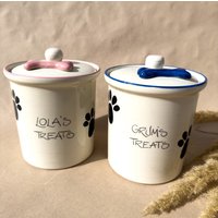 Personalisierte Keramik Hunde Leckerli Glas, Handgemachte Haustier-Behälter Personalisierte Keramik Hunde Leckerli Glas, Handgemachte Haustier-Behälter von Petbreakfy