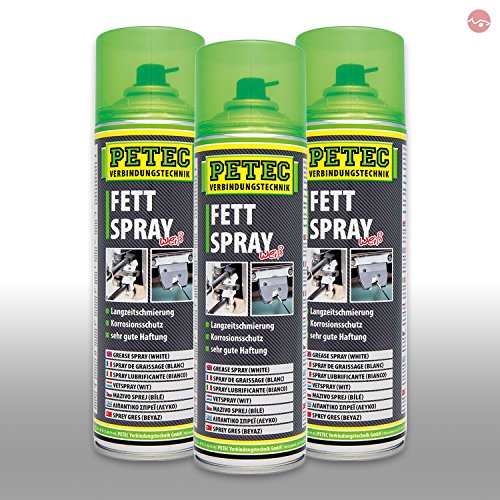 Petec_bundle 3X PETEC FETTSPRAY WEIß Spraydose Schmierfett Haftfett Sprüh 500 ML 70250 von PETEC