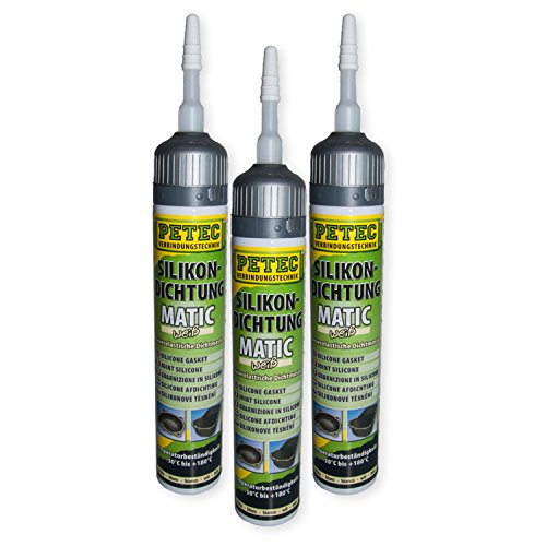 Petec_bundle 3X PETEC SILIKONDICHTUNG Matic WEIß Dichtmasse Dichtstoff Tube 200 ML 97920 von Petec_bundle