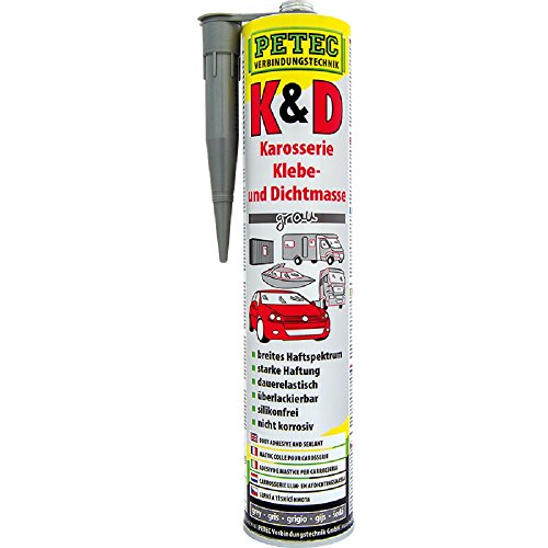 6x PETEC K&D Karosserie Klebe- und Dichtmasse Klebemasse Dichtmasse Karosseriekleber Klebstoff Kleber Kartusche 310ml grau von PETEC