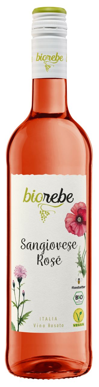 Biorebe Rosé Sangiovese feinherb Italien 1 x 0,75 L bio/vegan von Peter Mertes