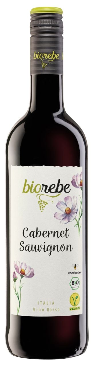Biorebe Rotwein Carbernet Sauvignon trocken Italien 1 x 0,75 L bio/vegan von Peter Mertes