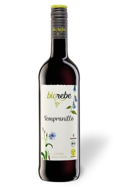 Biorebe Rotwein Tempranillo trocken Spanien 1 x 0,75 L bio/vegan von Peter Mertes