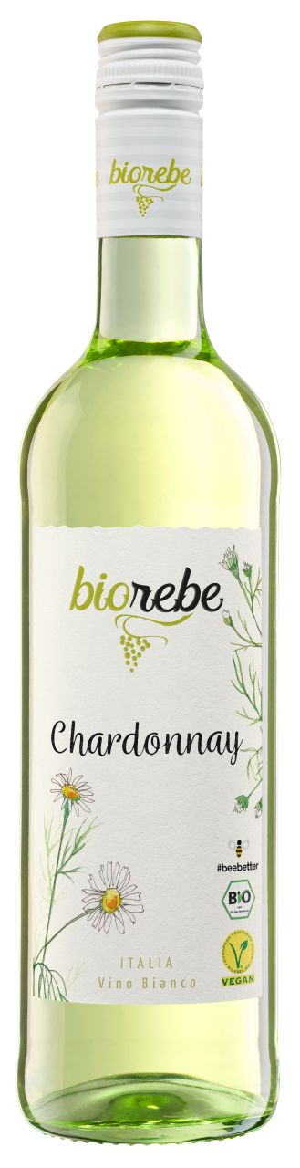 Biorebe Weißwein Chardonnay trocken Italien 1 x 0,75 L bio/vegan von Peter Mertes