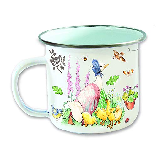 Peter Rabbit Jemima Puddle-Duck Emaille-Tasse von Robert Frederick, Weiß von Peter Rabbit