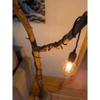 stehlampe "Romi" Aus Apfelholz Mit Smarter Led Geölt Ast Design | Made in Bavaria von PetersDekostadl