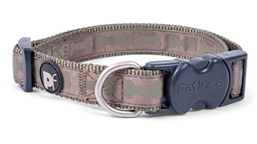 Petface Hundehalsband, Knochendesign Ton-in-Ton, mittelgroß, dunkellila von Petface