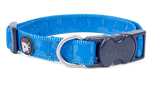 Petface Hundehalsband mit Sternmuster Ton-in-Ton, groß, hellblau von Petface