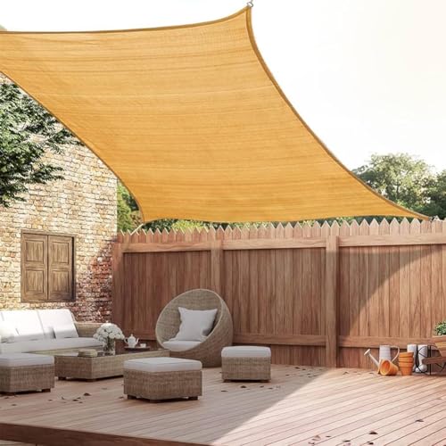 Petgrow Rechteckige Sonnensegel (mit festen Seilen) Hochwertiges Polyethylen hoher Dichte (HDPE) Sonnenschutz, atmungsaktiv, geeignet für Außenbereich, Terrasse, Balkon, Garten (2M×3M) von Petgrow