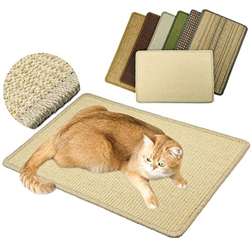 Pethave Kratzmatte für Katzen, Natursisal, mit Klettband, zum Aufkleben auf Boden und Wand, schützt Teppich und Sofa, 60 x 40 cm von Pethave