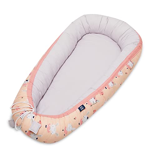 Peti Bebe - Baby Nestchen - 90x50cm zweiseitig, wendbar, für Neugeborene und Babys, handgefertigt, 100% Baumwolle von Peti Bebe