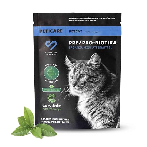 Peticare Katzen Präbiotika & Probiotika | Immunsystem stärken, Darmsanierung, Darmflora aufbauen | lindert Allergie-Anfälligkeit & Juckreiz | mit innovativem Corvitalis® Komplex - petCat Health 3501 Peticare Katzen Präbiotika & Probiotika | Immunsystem stärken, Darmsanierung, Darmflora aufbauen | lindert Allergie-Anfälligkeit & Juckreiz | mit innovativem Corvitalis® Komplex - petCat Health 3501 von Peticare