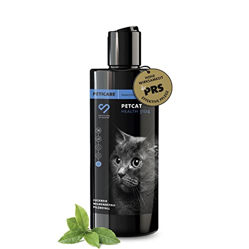 Peticare Katzen Pflege-Shampoo bei Juckreiz Milben Pilz Floh - Spezial Katzen-Shampoo bei unangenehmem Fell-Geruch, pflegt die Katzen-Haut, effektive Pflege-Formel - petCat Health 3104 von Peticare