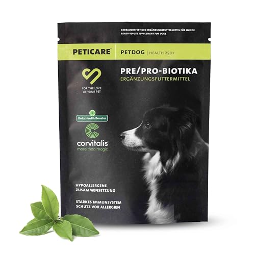 Peticare Probiotika & Präbiotika Pulver für Hunde | Immunsystem stärken, Darmsanierung, Darmflora aufbauen | bei Allergie-Anfälligkeit & Juckreiz | natürliches Ergänzungsfutter - petDog Health 2501 Peticare Probiotika & Präbiotika Pulver für Hunde | Immunsystem stärken, Darmsanierung, Darmflora aufbauen | bei Allergie-Anfälligkeit & Juckreiz | natürliches Ergänzungsfutter - petDog Health 2501 von Peticare