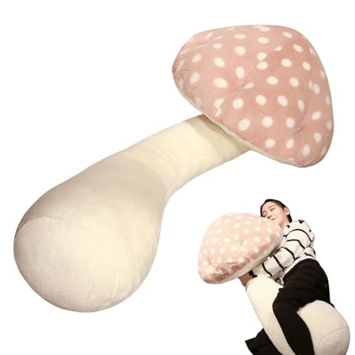Peticehi Mushroom Body Pillow, Mushroom Pillow, Mushroom Pillows, Mushroom Plushie, Mushroom Plush Pillow, 51 inch Mushroom Shaped Stuffed Long Pillow (Pink,31in-80cm) von Peticehi