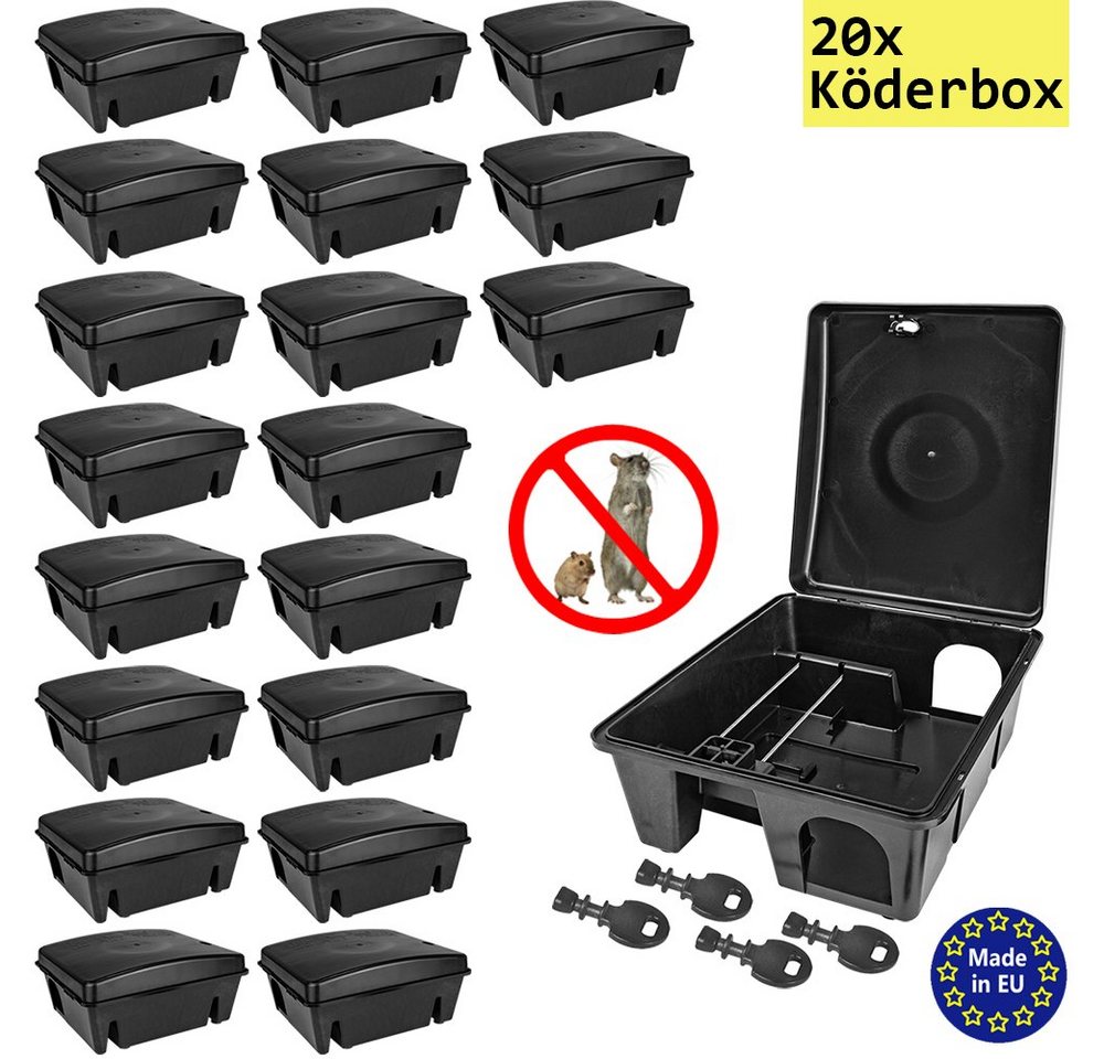Petigi Lebendfalle 20x Köderstation Multitbox Mäusebox Köderbox Nagerstation Rattenbox von Petigi