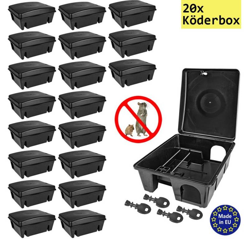 Petigi Lebendfalle 20x Köderstation Multitbox Mäusebox Köderbox Nagerstation Rattenbox von Petigi