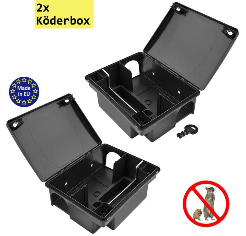 Petigi Lebendfalle 2x Köderstation Kompaktbox Köderbox Mäusebox Rattenbox Nagerstation von Petigi