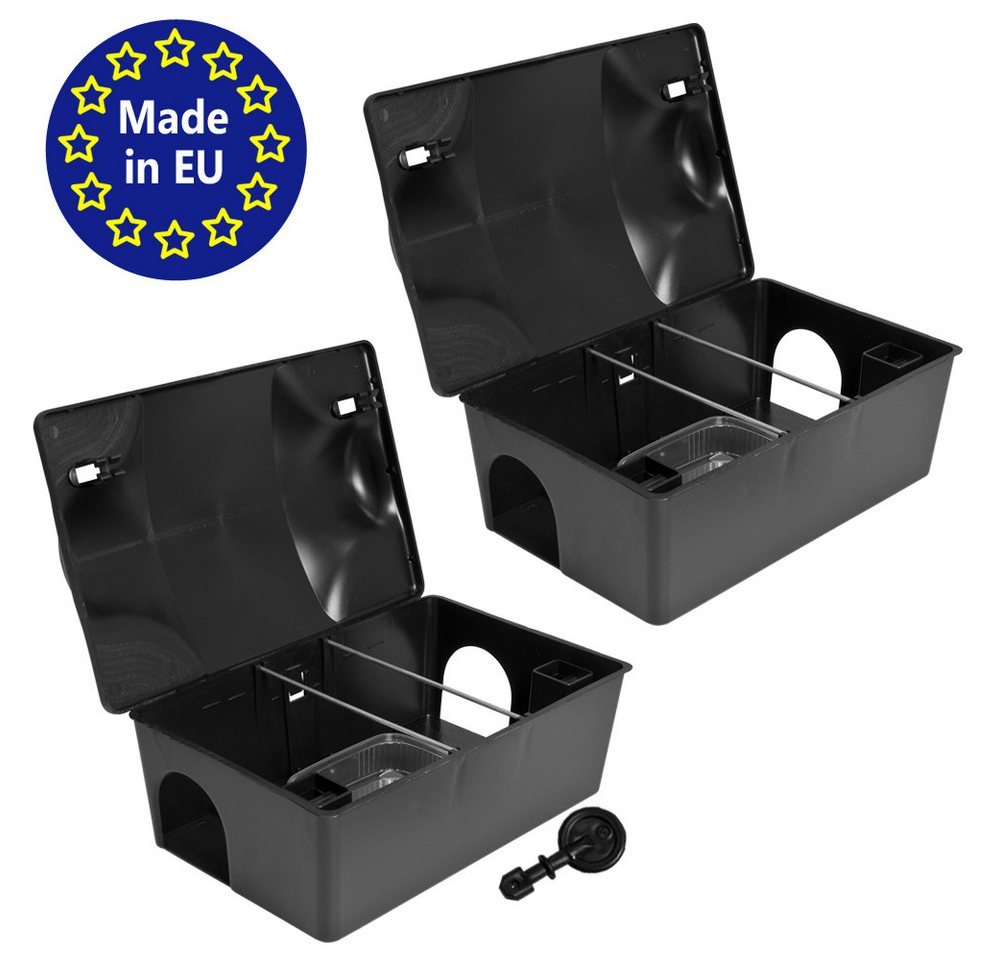 Petigi Lebendfalle 2x Köderstation Multitbox Köderbox Mäusebox Nagerstation Rattenbox von Petigi