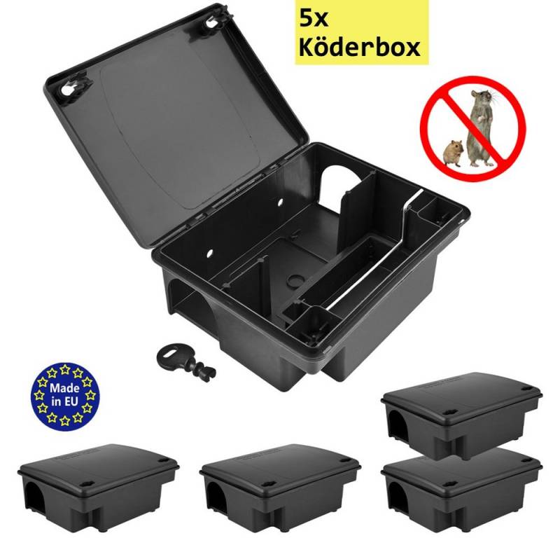 Petigi Lebendfalle 5x Köderstation Kompaktbox Köderbox Mäusebox Rattenbox Nagerstation von Petigi