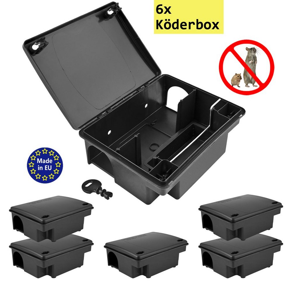 Petigi Lebendfalle 6x Köderstation Kompaktbox Köderbox Mäusebox Rattenbox Nagerstation von Petigi