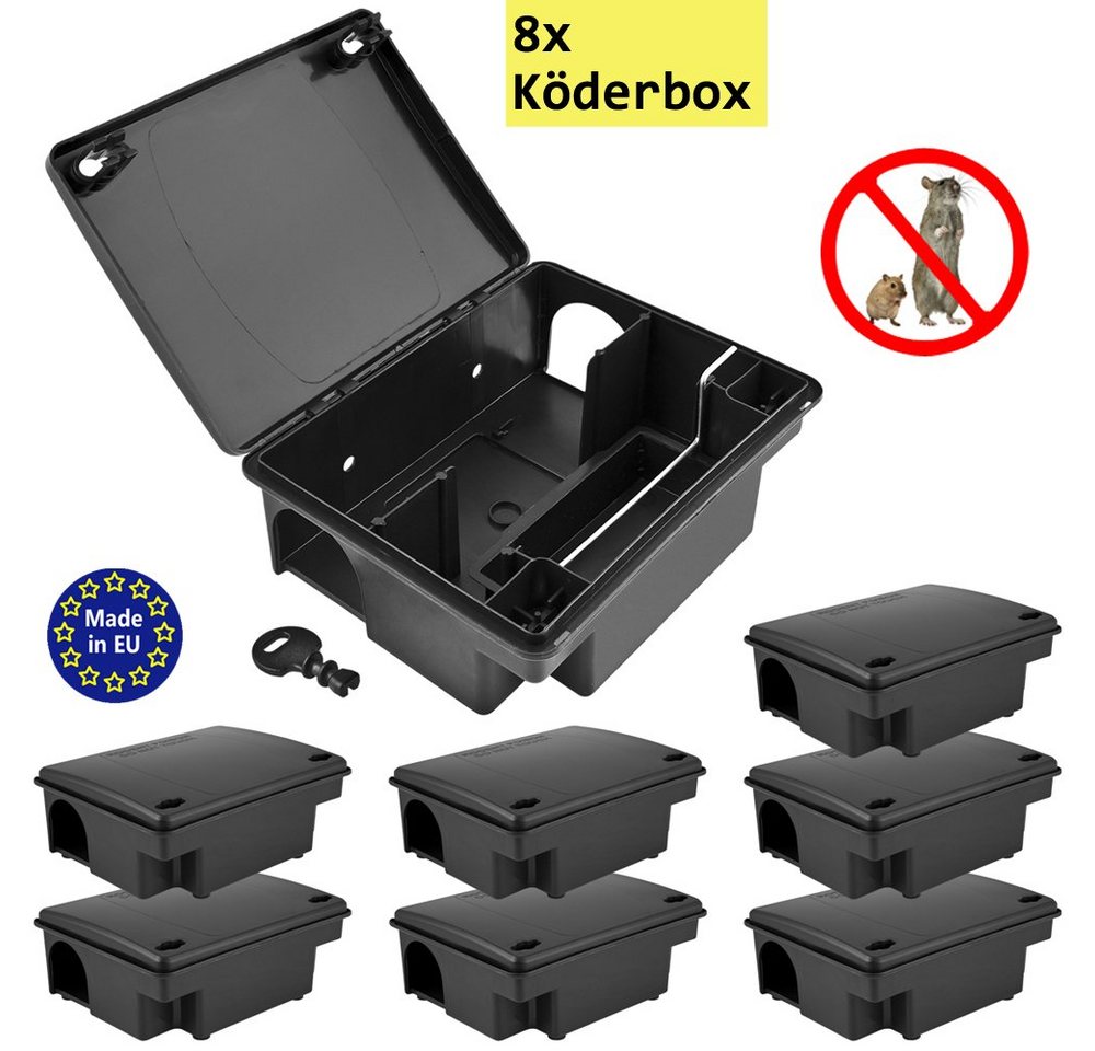 Petigi Lebendfalle 8x Köderstation Kompaktbox Köderbox Mäusebox Rattenbox Nagerstation von Petigi