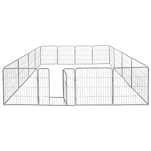 petigi Welpenauslauf XL, 16-teilig, Element-Maß: 80x80 cm, pulverbeschichteter Stahl, Welpenlaufstall, Gehege für Hunde, Hasen, Meerschweinchen, Katzen, pflegeleicht petigi Welpenauslauf XL, 16-teilig, Element-Maß: 80x80 cm, pulverbeschichteter Stahl, Welpenlaufstall, Gehege für Hunde, Hasen, Meerschweinchen, Katzen, pflegeleicht von Petigi