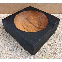 Schüssel Aus Altem Eichenholz, Z.b. Für Salz, Kräuter Zucker Etc von PetitVillageShop