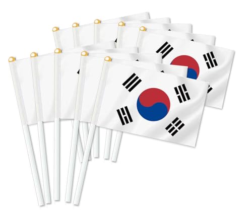 25 Stück die Republik korea Handheld Flagge,Koreanisch Dekor Hand gehalten Hold Fahne, Dekoration Banner hand south korea von Petite Pine