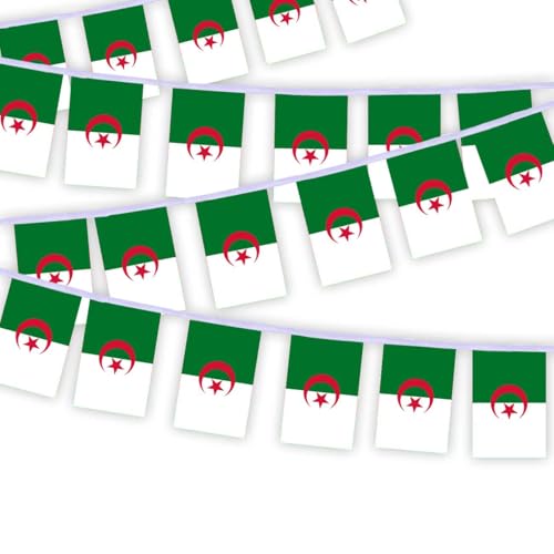30 Stück Algerien Flaggenkette Fahnen, 10 Meter algerisch Rechteck Seilfahnen, dekorative Banner verwendet, um Innenhöfe zu schmücken String Algeria 30 Stück Algerien Flaggenkette Fahnen, 10 Meter algerisch Rechteck Seilfahnen, dekorative Banner verwendet, um Innenhöfe zu schmücken String Algeria von Petite Pine