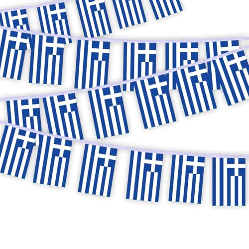 30 Stück Griechenland Flaggenkette Fahnen, 10 Meter Griechisch Rechteck Seilfahnen, dekorative Banner verwendet, um Innenhöfe zu schmücken String Greece 30 Stück Griechenland Flaggenkette Fahnen, 10 Meter Griechisch Rechteck Seilfahnen, dekorative Banner verwendet, um Innenhöfe zu schmücken String Greece von Petite Pine