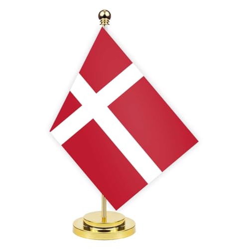 Dänemark Schreibtisch Flagge, 30cm großes kleines DänischDänisch Banner im Freien, winziges Drucken Dekor für Büro Home Tisch desk Denmark von Petite Pine