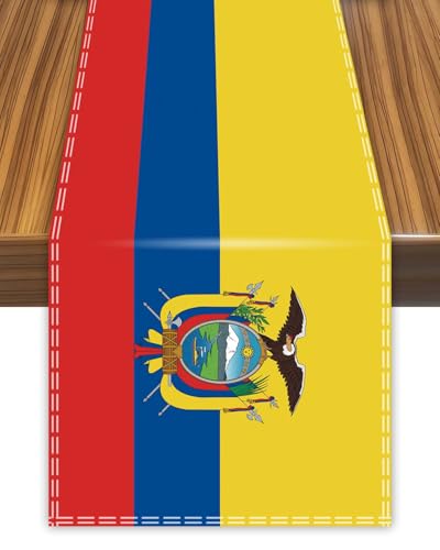 Ecuador-Tischläufer, Ecuadorianische Flagge, Tischdecke für Esszimmer, Heimdekoration von Petite Pine