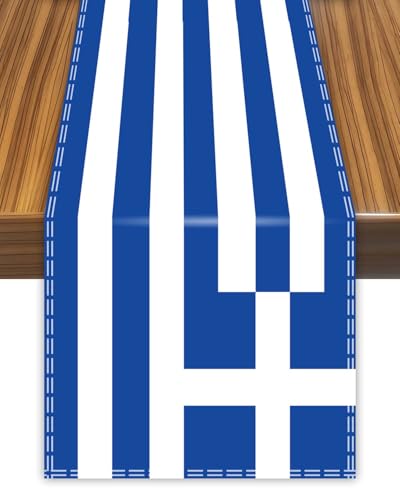 Griechenland-Tischläufer, griechische Flagge, Tischdecke für Esszimmer, Heimdekoration von Petite Pine