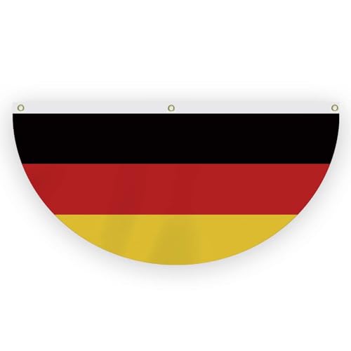 Groß 62x122 CM Deutschland Balkon Fan Flagge, Deutsche Runde 100D Outdoor Banner, 2x4 Fuß Roman Dekor für Garten Hoffenster mit Messing Grommet von Petite Pine