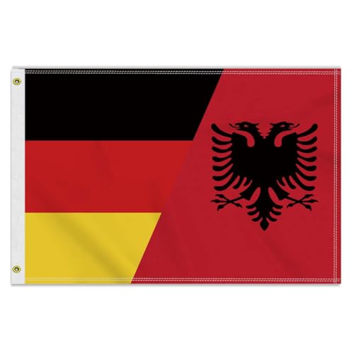 Große 60×90 CM Albanien Deutsch Flagge, 2×3FT Medium 150D albanisch banner,Strapazierfähige Doube-Seitendruck Dekor Messingösen Medium Albania Große 60×90 CM Albanien Deutsch Flagge, 2×3FT Medium 150D albanisch banner,Strapazierfähige Doube-Seitendruck Dekor Messingösen Medium Albania von Petite Pine