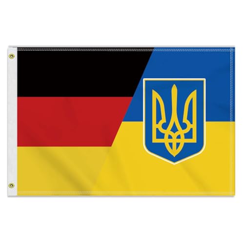 Große 60×90 CM Deutschland Ukraine Flagge, 2×3FT Medium 150D Deutsch Ukrainisch banner,Strapazierfähige Doube-Seitendruck Dekor Messingösen Medium Germany Ukraine Große 60×90 CM Deutschland Ukraine Flagge, 2×3FT Medium 150D Deutsch Ukrainisch banner,Strapazierfähige Doube-Seitendruck Dekor Messingösen Medium Germany Ukraine von Petite Pine