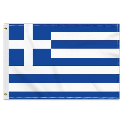 Große 60×90 CM Griechenland Flagge, 2×3FT Medium 150D Griechisch banner,Strapazierfähige Doube-Seitendruck Dekor Messingösen Medium Greece Große 60×90 CM Griechenland Flagge, 2×3FT Medium 150D Griechisch banner,Strapazierfähige Doube-Seitendruck Dekor Messingösen Medium Greece von Petite Pine