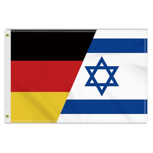 Große 60×90 CM Israel Deutsch Flagge, 2×3FT Medium 150D israelischen banner,Strapazierfähige Doube-Seitendruck Dekor Messingösen Medium Israel von Petite Pine