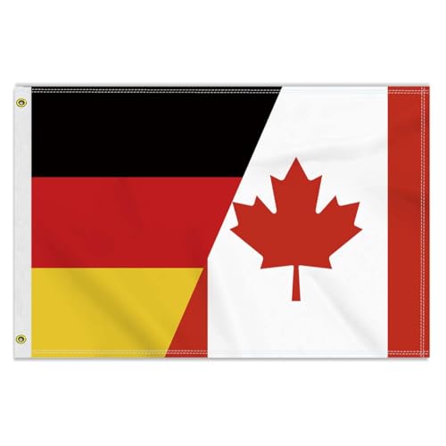 Große 60×90 CM Kanada Deutsch Flagge, 2×3FT Medium 150D Kanadisch banner,Strapazierfähige Doube-Seitendruck Dekor Messingösen Medium Canada von Petite Pine
