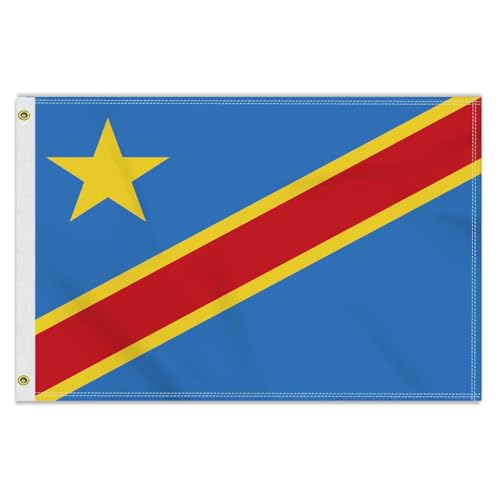 Große 60×90 CM Kongo Flagge, 2×3FT Medium 150D Kongolese banner,Strapazierfähige Doube-Seitendruck Dekor Messingösen Medium Congo Große 60×90 CM Kongo Flagge, 2×3FT Medium 150D Kongolese banner,Strapazierfähige Doube-Seitendruck Dekor Messingösen Medium Congo von Petite Pine