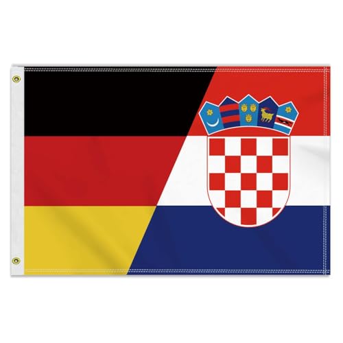 Große 60×90 CM Kroatien Deutsch Flagge, 2×3FT Medium 150D Kroaten banner,Strapazierfähige Doube-Seitendruck Dekor Messingösen Medium Croatia von Petite Pine