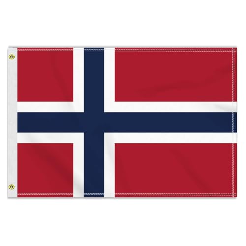 Große 60×90 CM Norwegen Flagge, 2×3FT Medium 150D Norwegisch banner,Strapazierfähige Doube-Seitendruck Dekor Messingösen Medium Norway Große 60×90 CM Norwegen Flagge, 2×3FT Medium 150D Norwegisch banner,Strapazierfähige Doube-Seitendruck Dekor Messingösen Medium Norway von Petite Pine