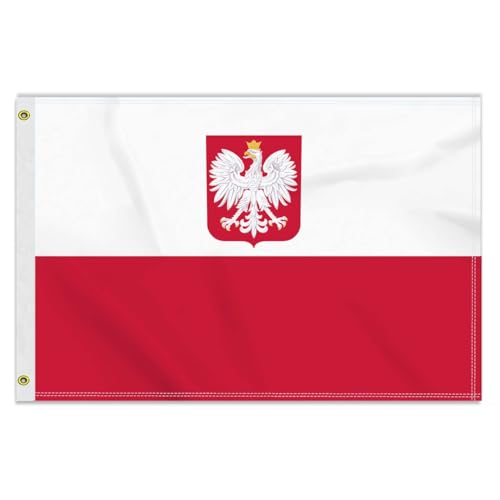 Große 60×90 CM Polnischer Adler Flagge, 2×3FT Medium 150D Polnischer Adler banner,Strapazierfähige Doube-Seitendruck Dekor Messingösen Medium Polish Eagle Große 60×90 CM Polnischer Adler Flagge, 2×3FT Medium 150D Polnischer Adler banner,Strapazierfähige Doube-Seitendruck Dekor Messingösen Medium Polish Eagle von Petite Pine