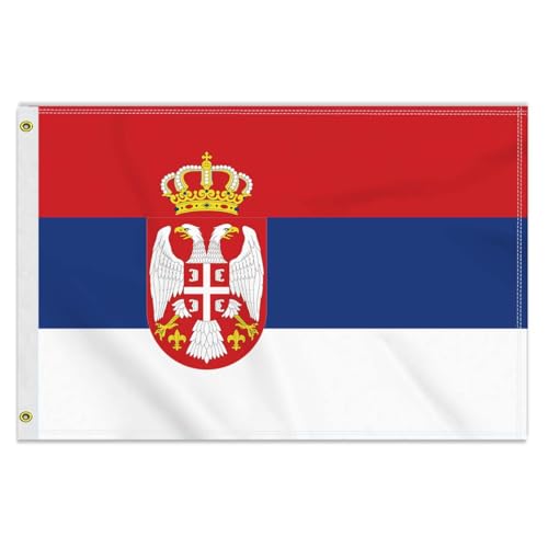 Große 60×90 CM Serbien Flagge, 2×3FT Medium 150D Serbisch banner,Strapazierfähige Doube-Seitendruck Dekor Messingösen Medium Serbia Große 60×90 CM Serbien Flagge, 2×3FT Medium 150D Serbisch banner,Strapazierfähige Doube-Seitendruck Dekor Messingösen Medium Serbia von Petite Pine